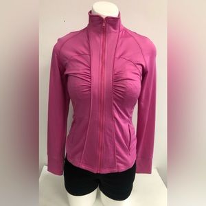 LIJA TRACK JACKET RUCHED FRONT AND BACK ZIPPER POCKETS in size small